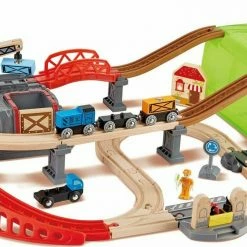 Hape Ξύλινα Σετ Κατασκευής Σιδηρόδρομου Με Βαλιτσάκι Μεταφοράς Railway Builder Set (E3764)