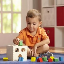 Melissa & Doug Ξύλινος Κύβος Πολύχρωμων Σχημάτων (10575) -Επιτραπέζια παιχνίδια & κάρτες Εκπτώσεις 211950 2