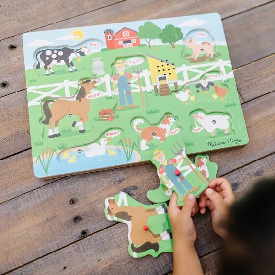 Melissa & Doug Ξύλινα Σφηνώματα με Ήχους Old Mc Donald’s Farm (10738) 7 Melissa & Doug Ξύλινα Σφηνώματα με Ήχους Old Mc Donald’s Farm (10738) - Image 5