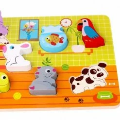 Tooky Toy Ξυλινο Σφηνωματα Κατοικιδια Ζωακια (TKC480)
