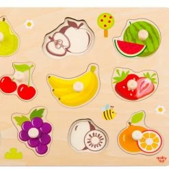 Tooky Toy Ξυλινο Παζλ Σφηνωματα Φρουτα (TY854) -Επιτραπέζια παιχνίδια & κάρτες Εκπτώσεις 685989 1