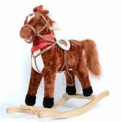 Blue Toys Παιδικό Κουνιστό Αλογάκι Καφέ Σκούρο Χρώμα Με Μαντήλι Και Ήχο (MKE375862)