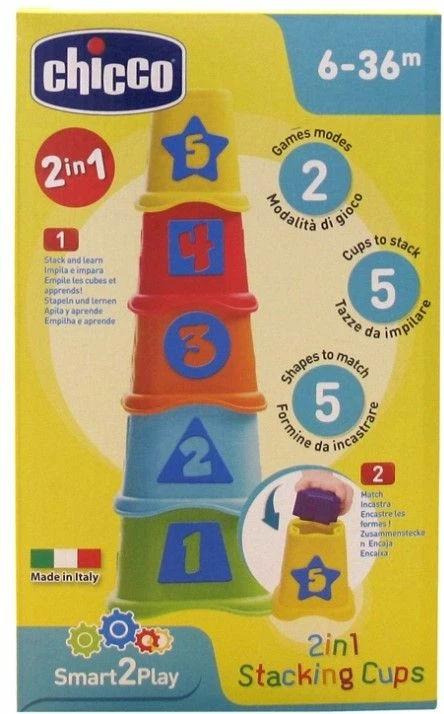 Chicco 2 Σε 1 Πυραμίδα Με κυβάκια (09373-00) 3 Chicco 2 Σε 1 Πυραμίδα Με κυβάκια (09373-00)