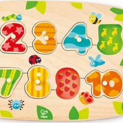 Hape Happy Puzzles Ξύλινο Παζλ Peg Νούμερα (E1404A)