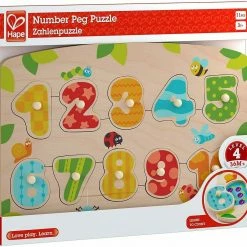 Hape Happy Puzzles Ξύλινο Παζλ Peg Νούμερα (E1404A) -Επιτραπέζια παιχνίδια & κάρτες Εκπτώσεις 695547 3