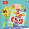 Tooky Toy Tooky Ξύλινο Παζλ Σχήματα 4 Σε 1 (TL396) -Επιτραπέζια παιχνίδια & κάρτες Εκπτώσεις 695735