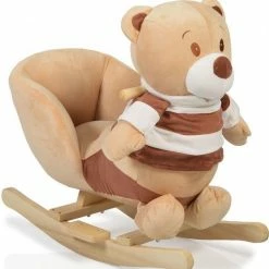 Moni Ξύλινο Κουνιστό Αρκουδάκι Καφέ Με Ήχους (106091)